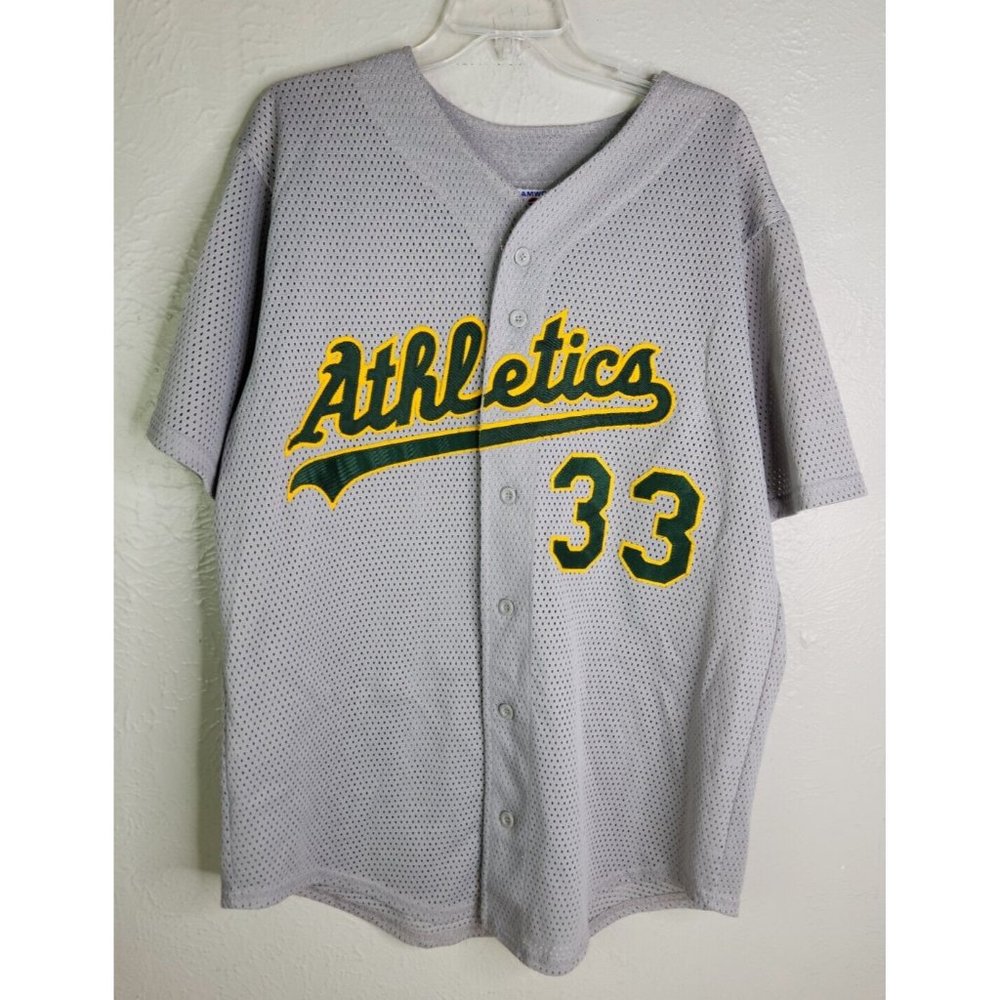 Vintage TeamWork Althletic jersey #33 "Athletics" XL gray yellow Mesh